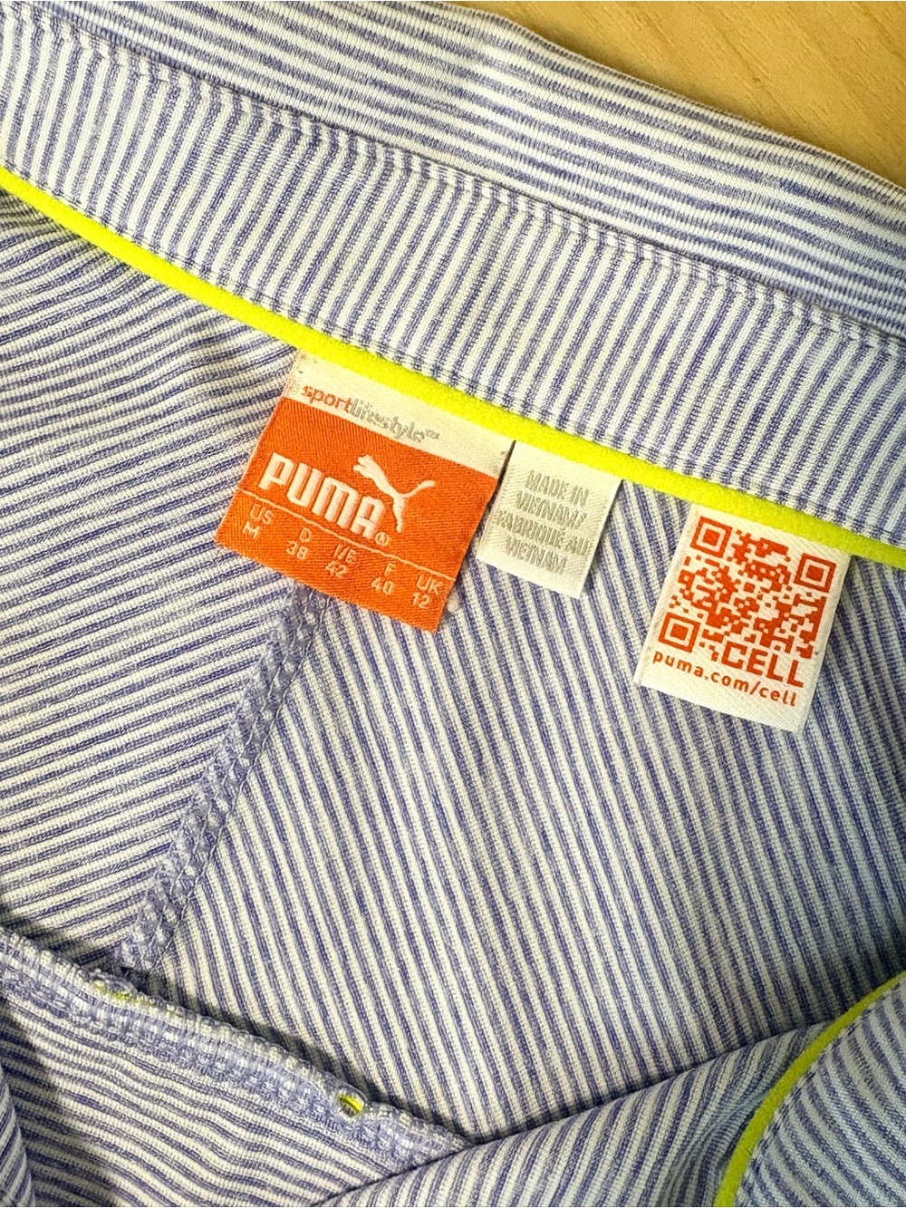 PUMA Women's Sleeveless Striped Collared Golf Polo Shirt Sportlifestyle Size M - Picture 3 of 7